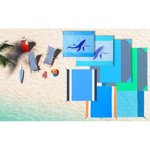 Camping Rug, Beach Blanket Silky Soft 85"x72" Boho Sand Proof Beach Blanket Sand Proof Mat with Corner Pockets