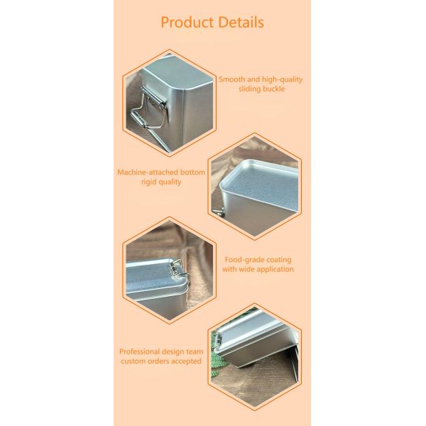 Tea Candy Tinplate Metal Can Square Rectangular for Mint Gift Packing Canned Food Candle