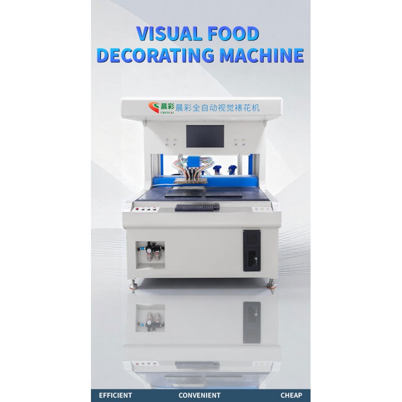 Automatic 4 Colors Dual-station Visual Chocolate Decorating Machine Ice Cream Making Machine