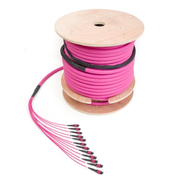 Low Loss SM MPO To MPO Truck Cable Assembly 8 Fiber Type A Or B Polarity