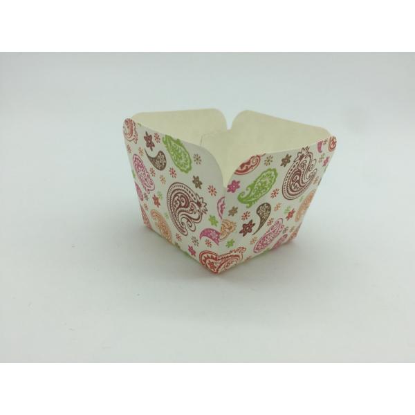 Solid Color Square Paper Baking Cups , Decorative Cute Cupcake Wrappers Single Wall