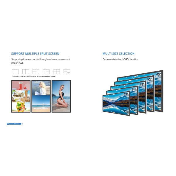 High Quality 55 Inch Smart Touch Digital Video Player LCD TV 1.2mm Pixel Wall-Mounted 1080P Digital Signage for Malls Elevators