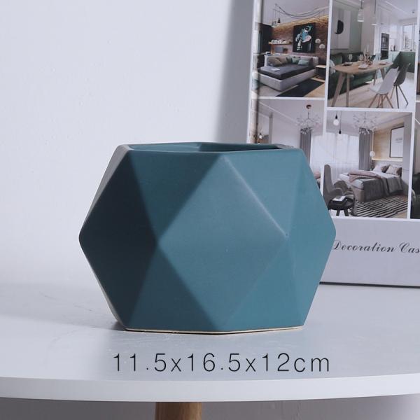 12*16.5cm Octagonal Bulk Painted Miniature Ceramic Flower Pots