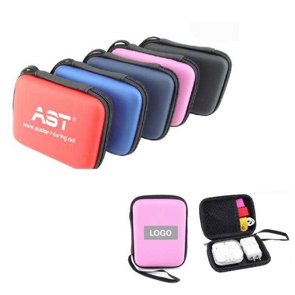 Promotional Square digital storage bag 14*10.5*3.5cm EVA logo customized