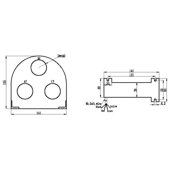 High Accuracy Ferrite Core Current Transformer Zero Phase 100 - 400A Rated Current