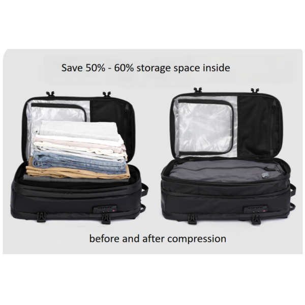 Business Travel Backpack With Vacuum Compression Storage Compartment Multifunctional Laptop Backpack Customized