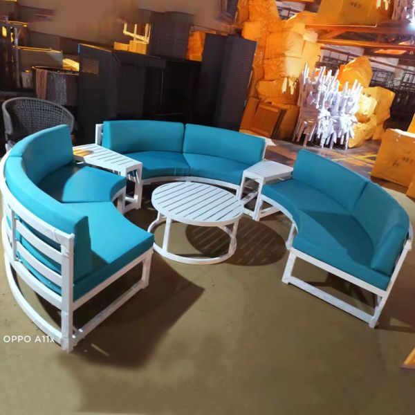Luxury Outdoor Sofa Courtyard Villa Garden Outdoor Arc-shaped Leisure Combination Aluminum Alloy Waterproof Sunscreen Sofa