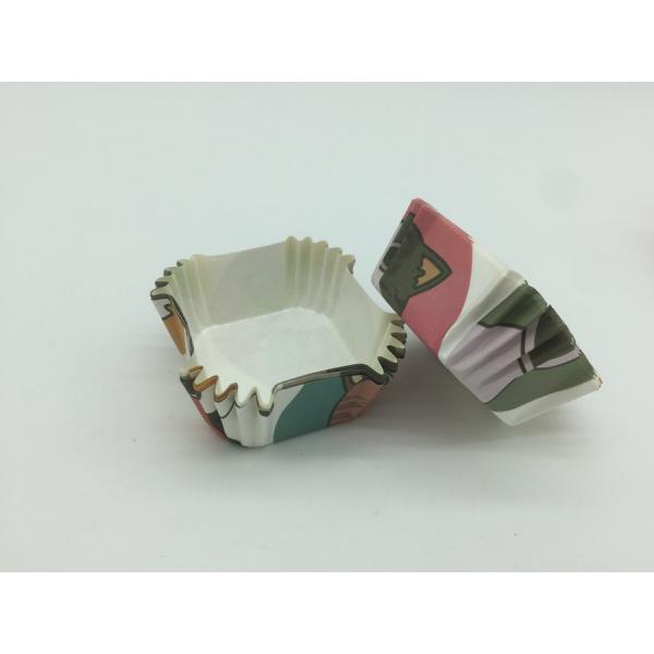 Mini Square Cupcake Baking Cups , Colorful Cute Cupcake Wrappers 4cm Base