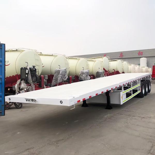 Customizable 3 4 Axel 12.5M 40ft Flatbed Semi Trailer Container Flatbed Car Hauler For Sale