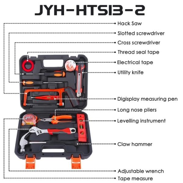 JYH-HTS09-6 Home Toolbox Set 9-Piece Set Of Carbon Steel Series Combination Tools