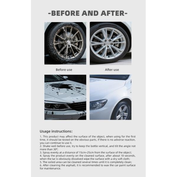 Non Destructive 450ml Pitch Cleaner Spray with Efficient Dissolving Formula for Automotive Paint Cleaner
