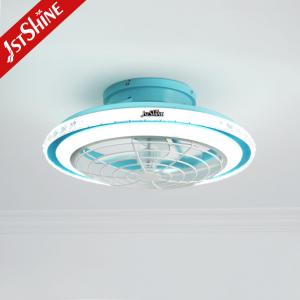 China Blue Modern 220V LED Ceiling Fan With Dimming LED Light And Remote Control on sale
