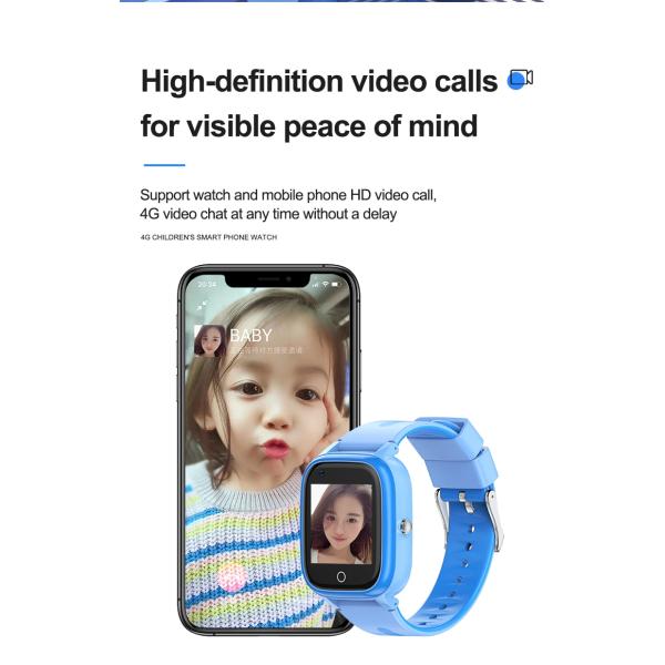 4G Sim Card GPS Positioning Watch SOS Phone Call Waterproof D38 Voice Monitoring HD Video Call