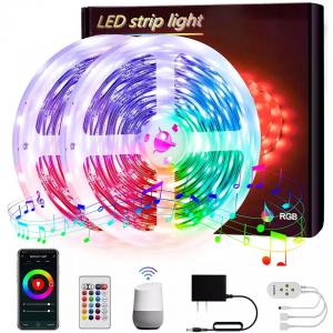 Buy cheap 5M 12V 5050 Addressable RGB LED SMD Music Color Changing Remote App Control Flexible Smart product