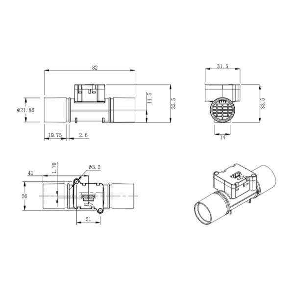 200slm Flow Meter Sensor , WNK3000 Inspiratory Digital Mass Air Flow Sensor