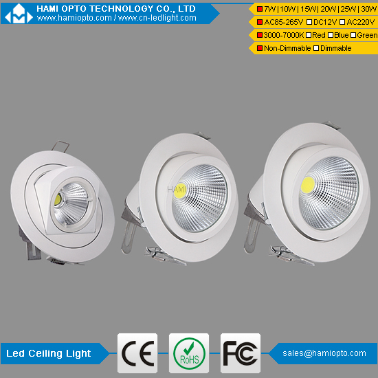 COB light source super bright led gimbal light led downlight 10W