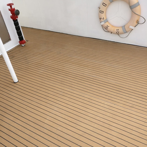 190*5*25000mm Anti-scratch Nonskid PVC Synthetic Teak Sea Deck Boat Flooring
