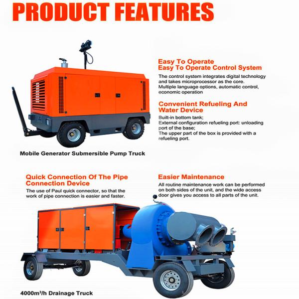 Mobile Water Pump Easy To Move Dry Priming Pump 6 Inches Diesel Water Pumps For Irrigation