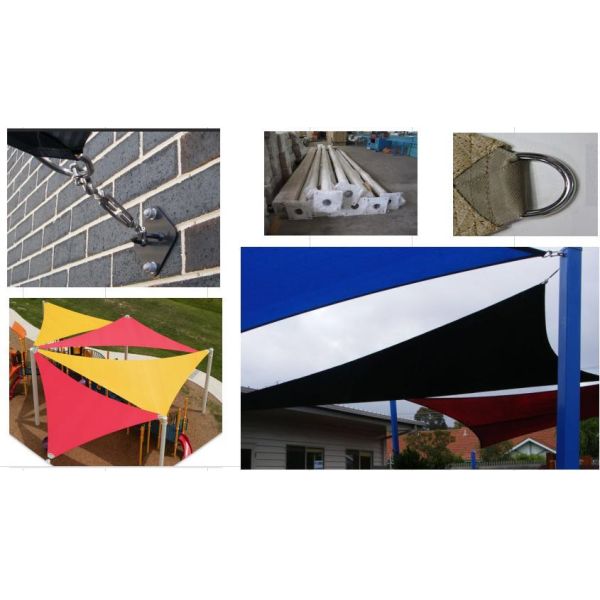 Wholesale -Resistant Sun Shade Sails Outdoor Patio Garden with Hardware Kit of Sunsail