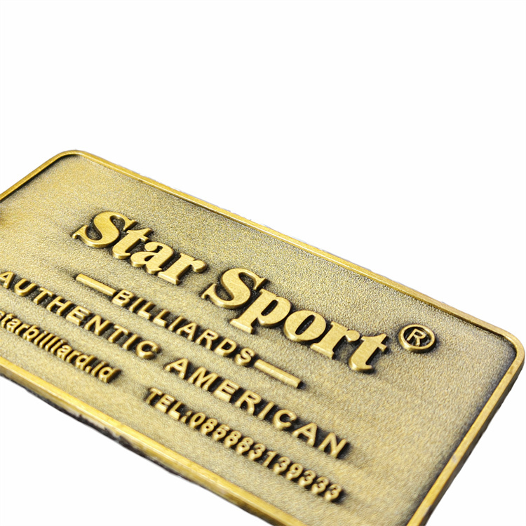 Custom-made Electroplated Antique Bronze Embossed Zinc Alloy Nameplate