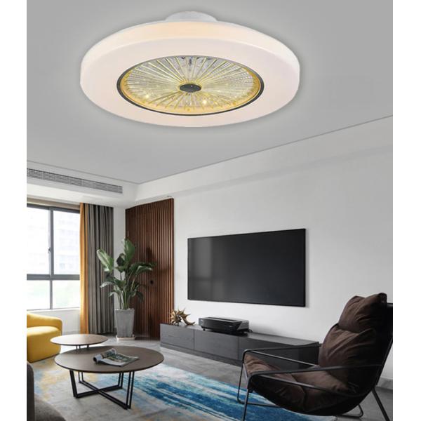 White Retractable Ceiling Fandelier Bladeless Ceiling Fan With Lighting