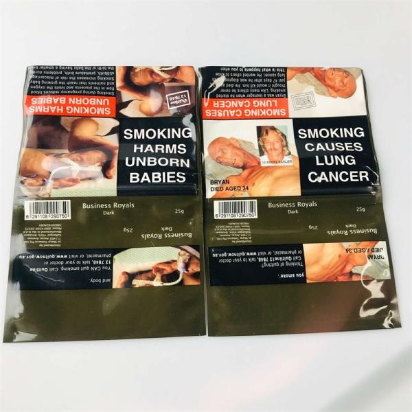 Sustainable Tobacco Packaging Pouch Tobacco Packaging Glossy Finish Eco Friendly 50g