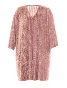 Buy cheap Pink Color Plus Size Autumn Dresses V Neck Feather Medium Sweater Dresses product