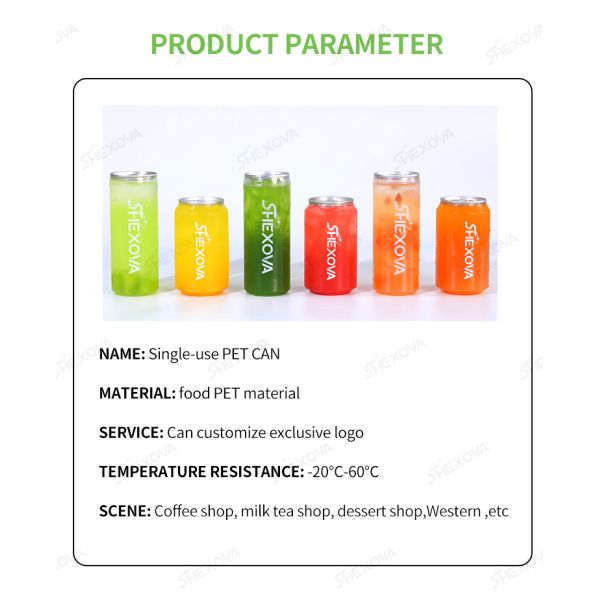 Cold Coffee Plastic Pet Cans For Beverages Soda Energy Drinks Custom Logo Disposable