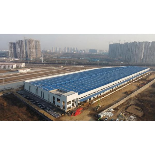 4000 Sq Meters Steel Structure Building Warehouse with EPS / Rock Wool/PU/Fiber Glass Sandwich Panel Insulated Cladding