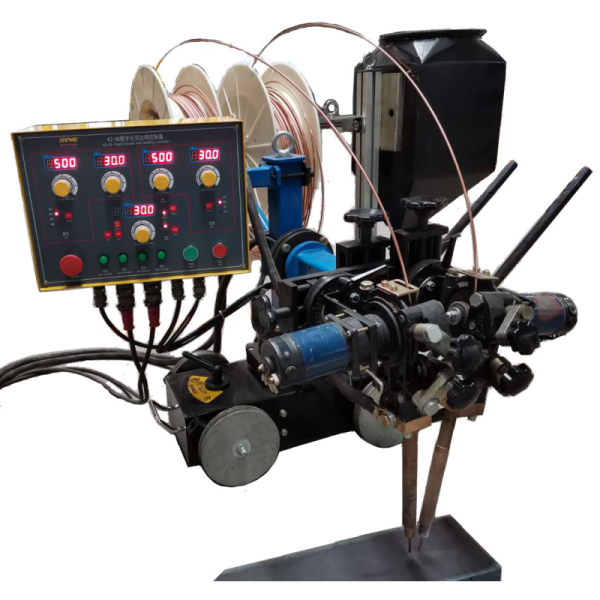 Automated Submerged Arc Welding (SAW) Tractor with Four-Wheel Drive Modular Construction and Tandem Welding Head