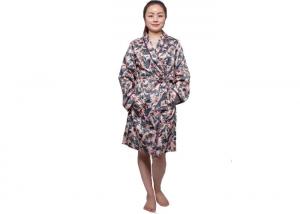 China Winter Women'S Long Sleeve Satin Pajamas , Breathable Ladies Night Sleeping Dress on sale