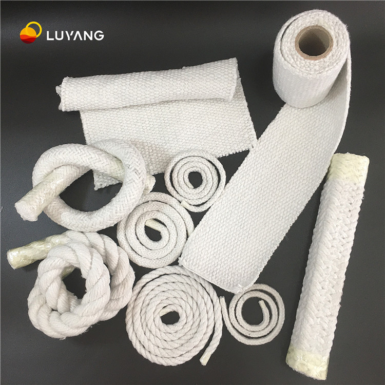 Factory High Temperature Refractory Ceramic Fiber Textile 1260 C Fabric Rope Tape Cloth For Insulation Material