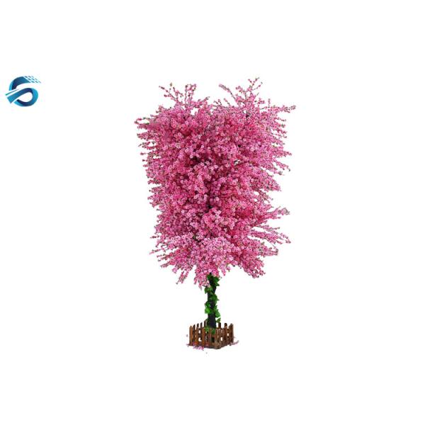 Decorative Plastic Large Artificial Peach Blossom Tree Custom Color