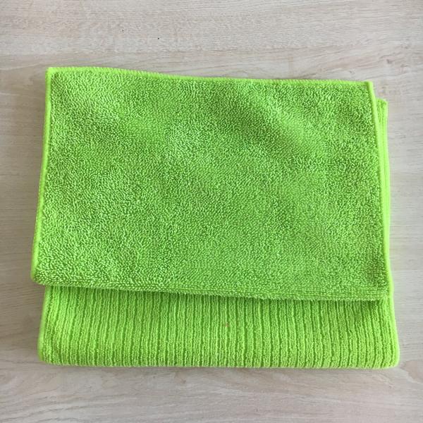 Thick twist 2-layers polyester green tea towels