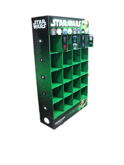 Green Cardboard Clothing Display , Durable Corrugated Pallet Displays