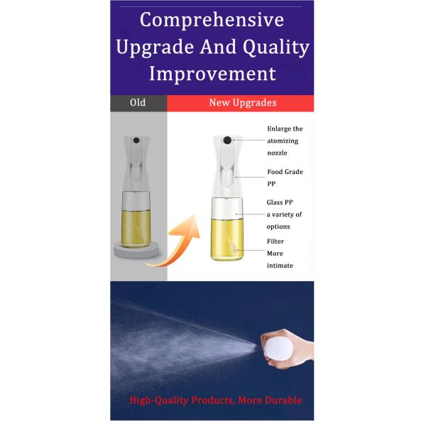 200ml Glass Oil Spray Bottle with Food-Grade Material and Custom Colors Mini Trigger Sprayer