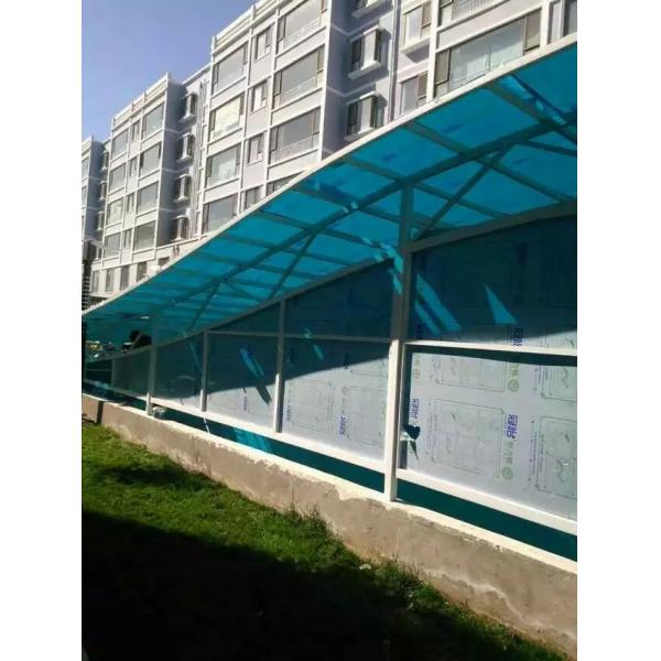 14mm Blue Four Layer Polycarbonate Sheet With Self-extinguishing And UV-resistant Properties For Facades And Canopies
