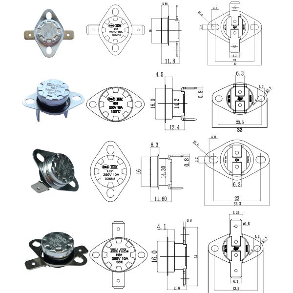 Auto Reset Ceramic KSD301 Thermal Cutout Switch