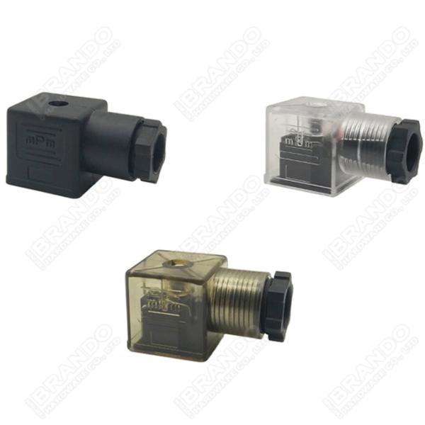 DIN43650B IP65 MPM Solenoid Coil Connector With LED DIN 43650 Form B