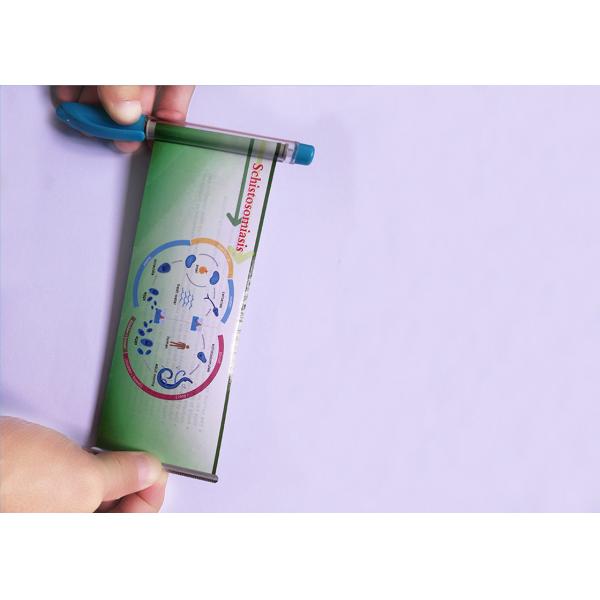 Transparent plastic banner gel ink pen in red or blue with 180mmX68mm size color-full banner printing for promotion
