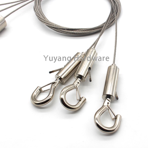 Adjustable Galvanized Steel Wire Cable Ceiling Light Suspension Hang Kit With Gripper