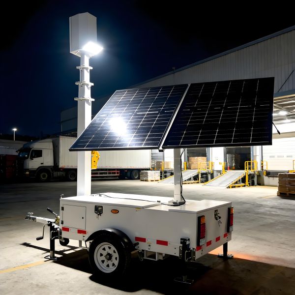 Renewable Solar Energy Light Tower Surveillance Tower with CCTV Camera Mobile Solar Light Tower