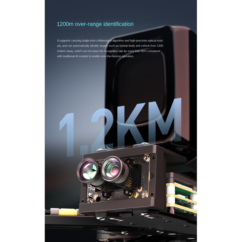 AI VisionCube S FPV Drone Tracking System 50 Targets Human/Car Detection, Trajectory Prediction Auto Lock (450M Range)