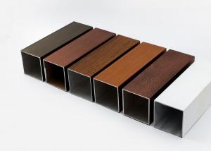 China Wood Grain Aluminum Square Tube Profile For Furniture Decoration 6000 Series on sale
