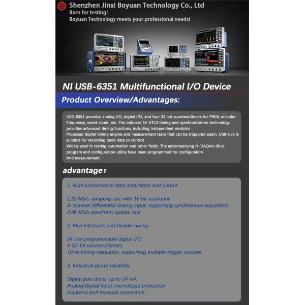 NI USB-6351 X-Series USB Data Acquisition Card American Made OEM Customizable with 3 Month Warranty