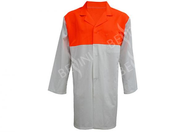 Quality Food Dust Safety Protective Clothing Two Tone Color With Metal Snaps for sale
