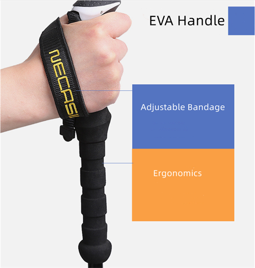 EVA Adjustable Folding Anti Shock Walking Stick Telescopic Self Defense Trekking Pole