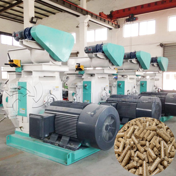 Industry Wood Pellet Making Machine / Vertical Ring Die Feed Pellet Mill