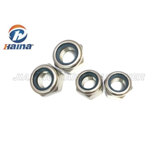 Customized Hex Head Nuts With Nylon Washer Insert Plain Finish Tempering / Hardening