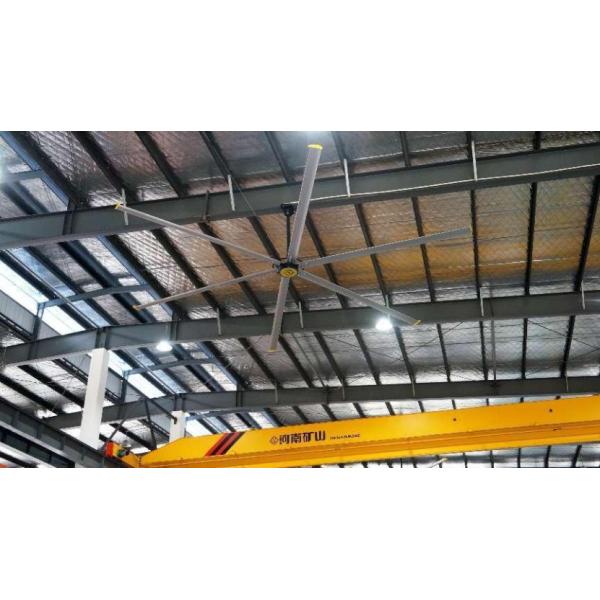 Outer Rotor DC Motor Industrial Ceiling Fan 15000m3/min Airflow 7.3mm Huge Fan Blade Diameter